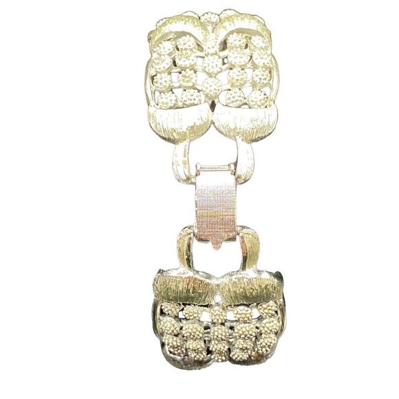 Vintage Pegasus Coro Silver Tone Panel Link Bracelet, Panel Link Bracelet, Silve - Picture 4 of 8